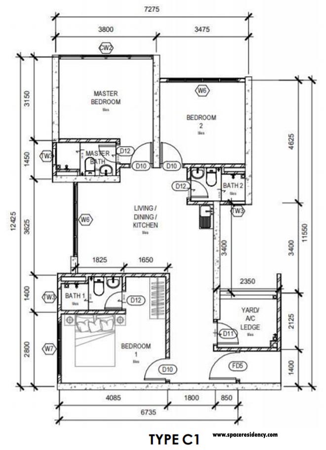 60-storey Luxury Services Apartment for Sale @ Taman Century, Johor Bahru. For full details, please visit us at www.SpaceResidency.com