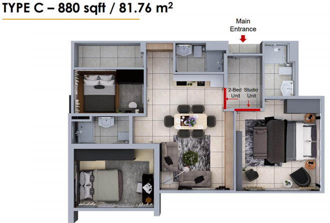 60-storey Luxury Services Apartment for Sale @ Taman Century, Johor Bahru. For full details, please visit us at www.SpaceResidency.com